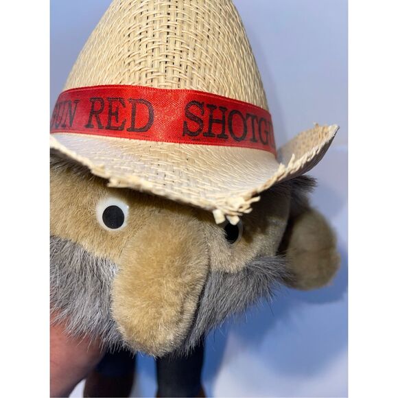 Shotgun Red Steve Hall Autographed Stuffed Animal Plush Hee Haw Denim Plaid Hat - Picture 6 of 6